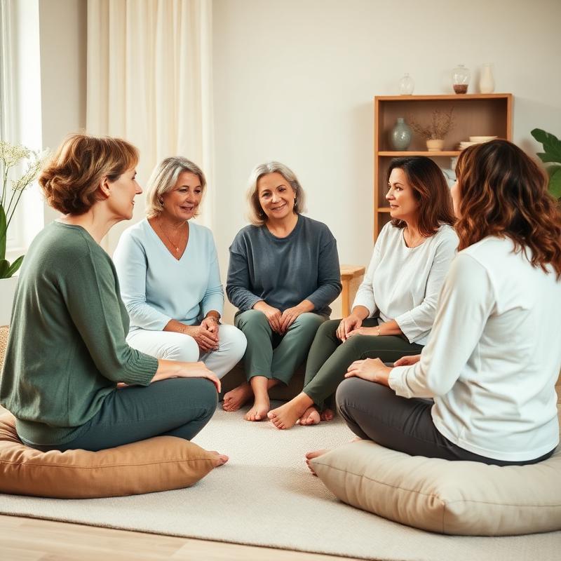 Círculo de mujeres conversando